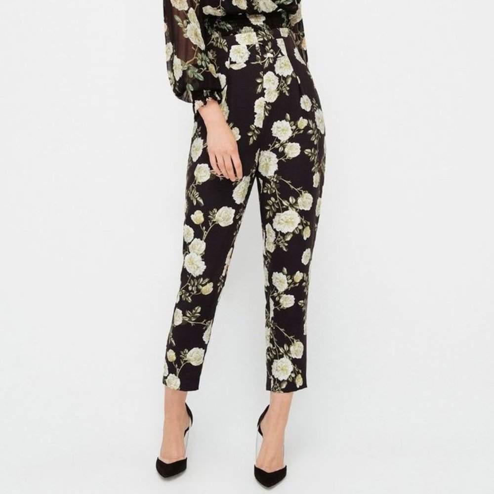 SHEIKE Antique Rose Black Floral Office High Waisted Pants NWT RRP$119.95 - Picture 3 of 12